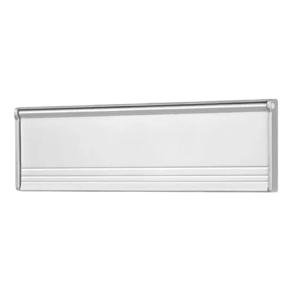 Draft Dodger Surface Mount Aluminum Flap PVC Frame Mail Slot Silver with Insulating Gasket and Brushes for Added Security and Energy Efficiency Closed Flap